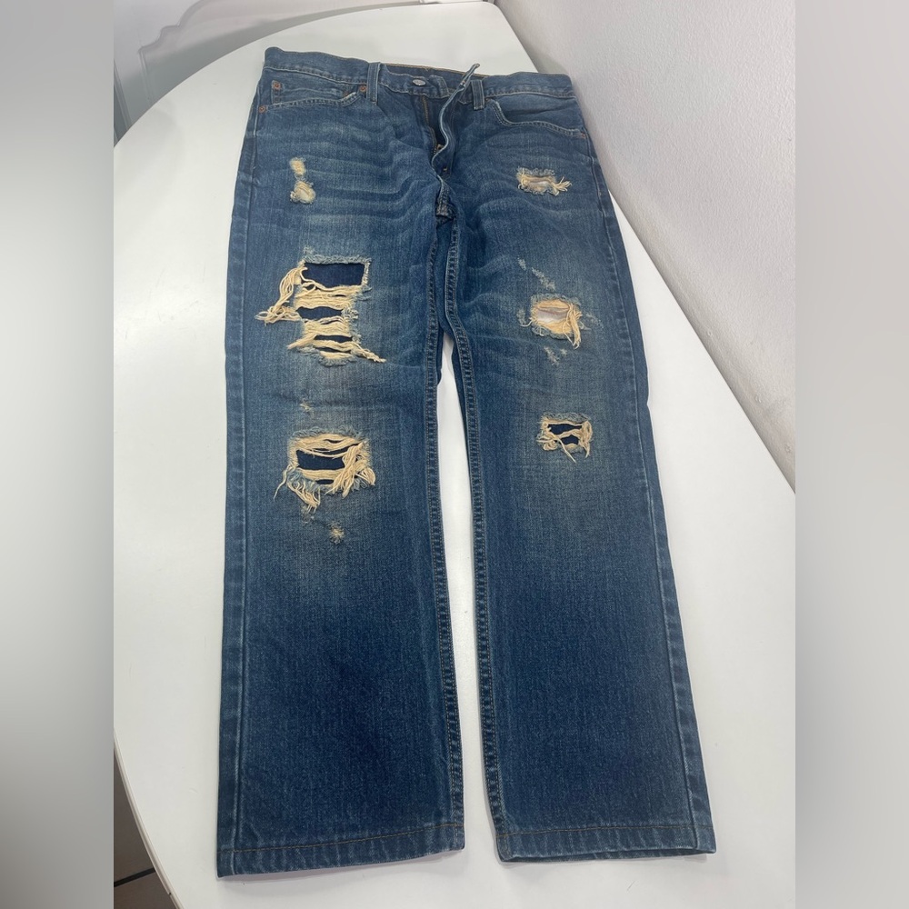 Levi's 511 Jeans Men 34X32 Straight Distressed Denim